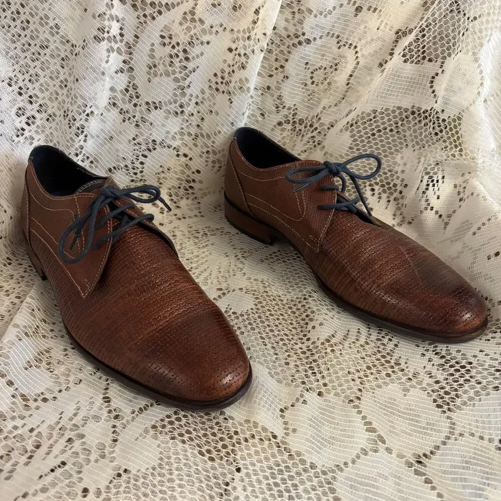 Sioux Dilip Men's US 9 Brown Leather Derby Dress Shoes